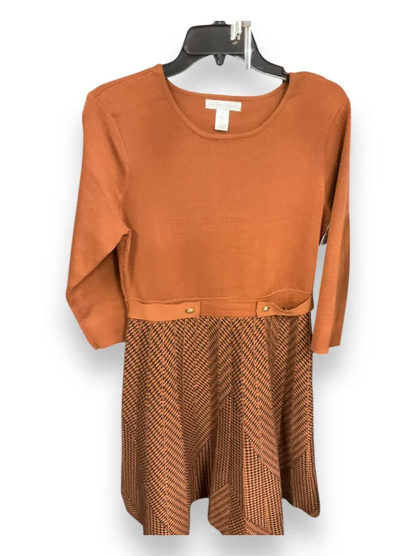 Dress Casual Midi By London Times In Brown, Size: L