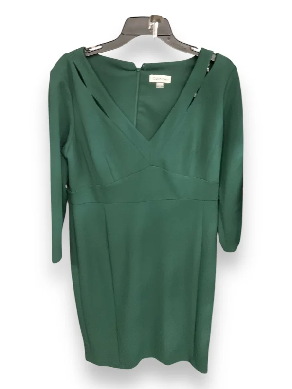 Dress Party Midi By Calvin Klein In Green, Size: 14