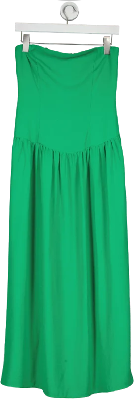 Franks London Green Strapless Midi Dress UK 8