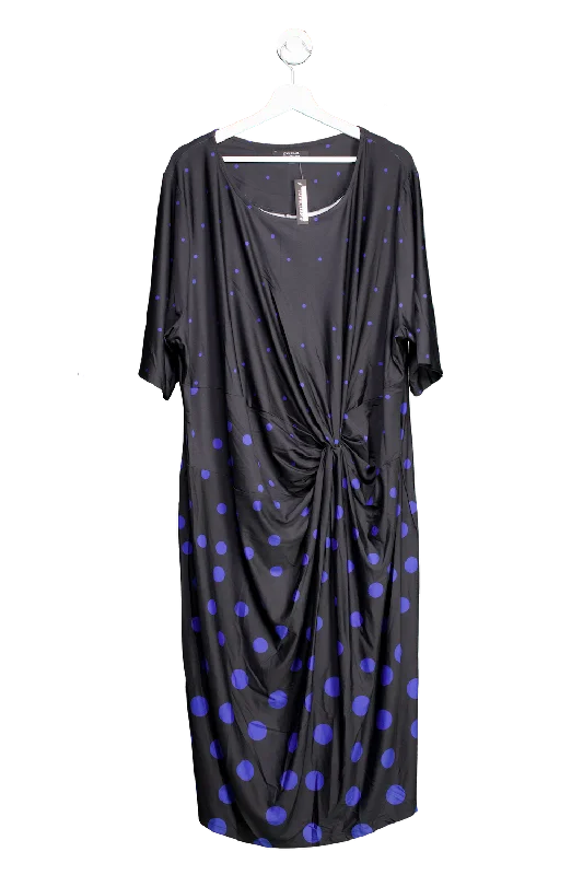 JD Williams Black And Blue Twisted Midi Dress UK 32