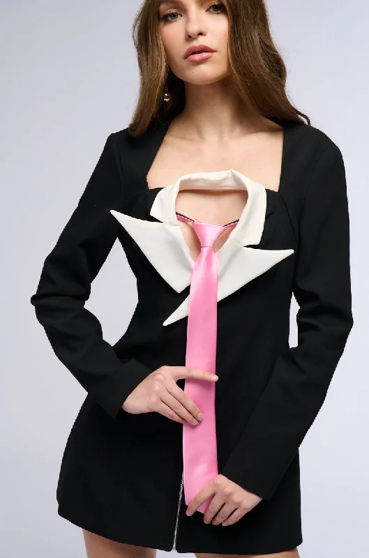 A LITTLE BIT OF BUSINESS MINI TIE DRESS