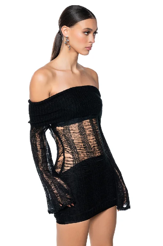 BARE ALL KNIT MINI DRESS