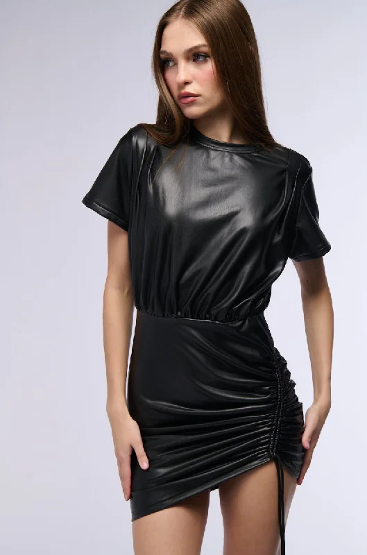 PU TIFUL RUCHED TSHIRT MINI DRESS