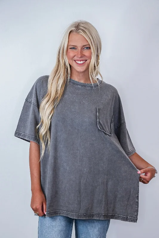 Perfectly Oversized Washed Grey Top