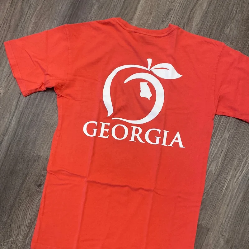 Peach State Pride Logo Georgia Red T Shirt