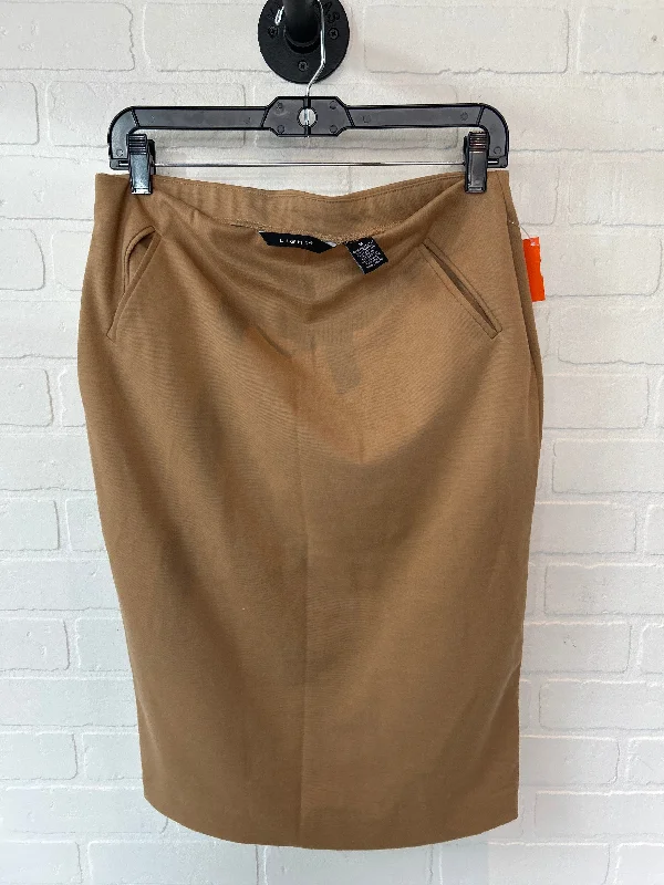 Tan Skirt Midi Light, Size 8