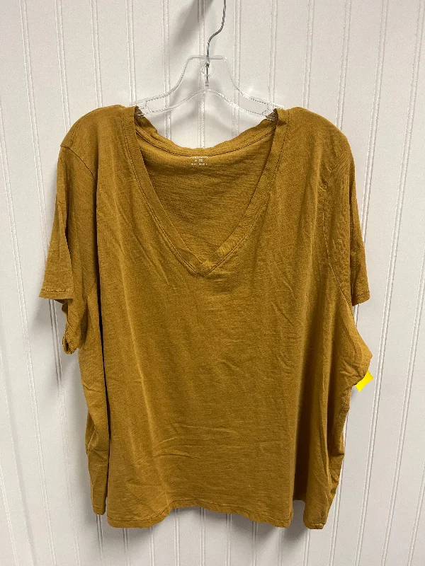 Top Short Sleeve Basic By Madewell In Yellow, Size: 3x