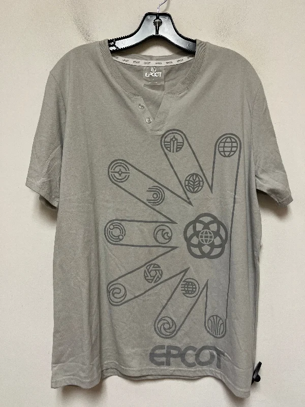 Top Short Sleeve Basic By Walt Disney In Grey, Size: L