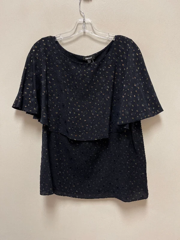 Top Short Sleeve By Dkny In Navy, Size: L