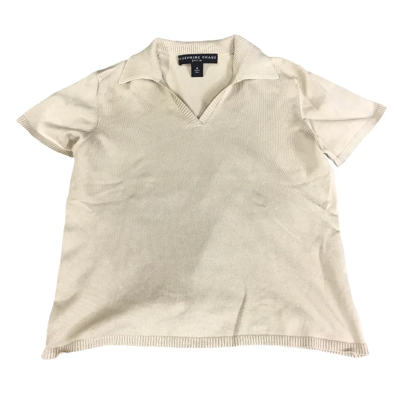 Top Short Sleeve By Josephine Chaus In Tan, Size: M