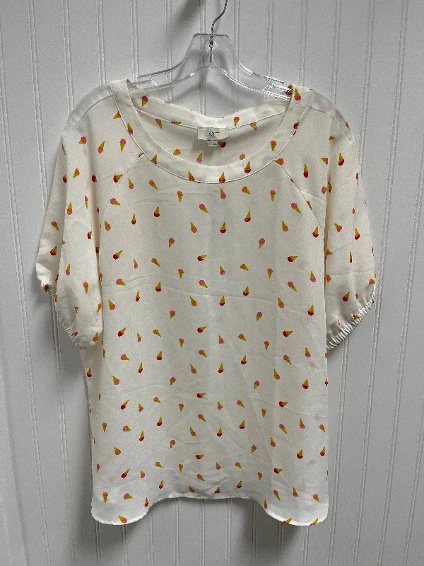 Top Short Sleeve By Loft In White, Size: Xl