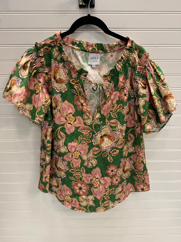 Top Short Sleeve By Misa Los Angeles In Multi-colored, Size: Xs