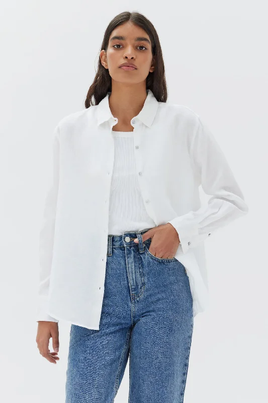 Assembly Label - Xander Linen Shirt, White