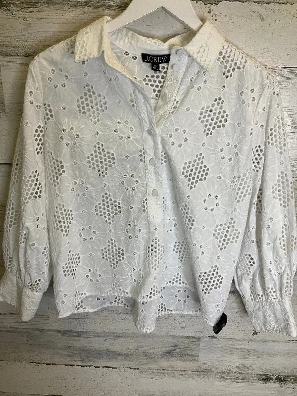 Blouse Long Sleeve By J. Crew In White, Size: Xs