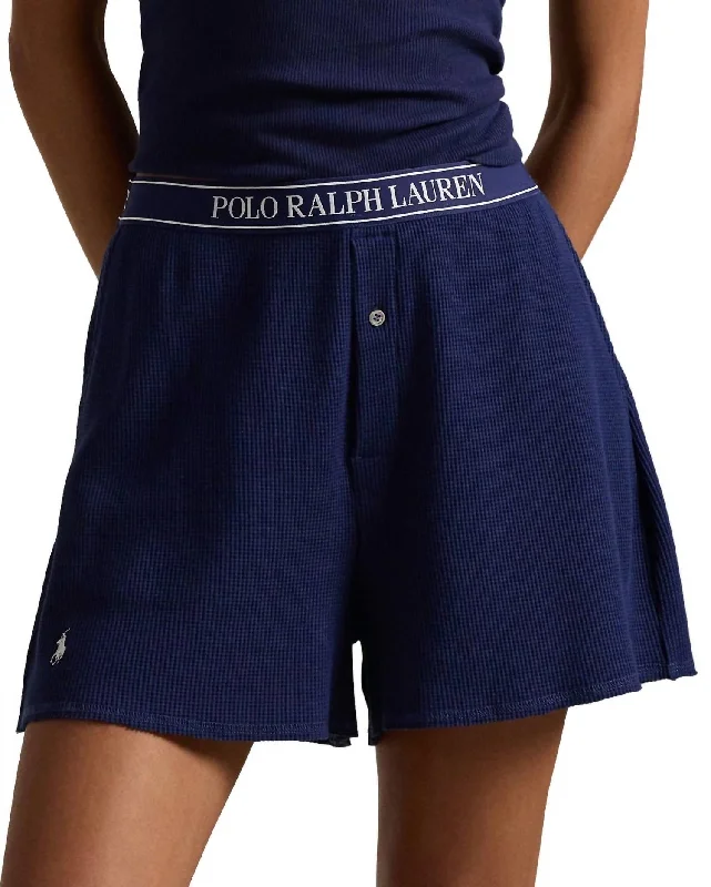 Waffle Knit Boxer Short In Navy