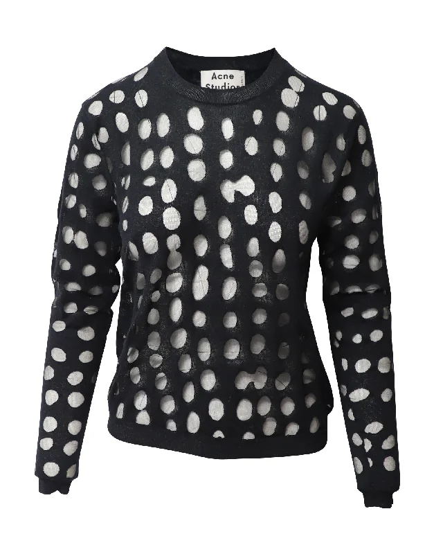 Acne Studios Ninah Dots Jumper in Black Cotton Blend