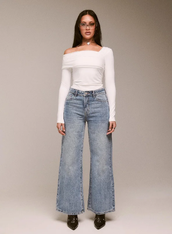 Cat Relaxed Rigid Wide Leg Jean Angel Blue