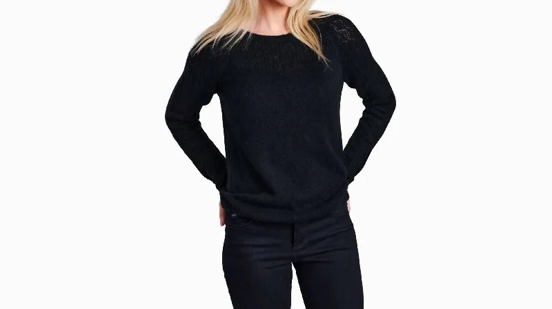 Sonata Pointelle Sweater In Black