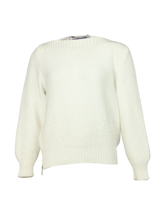 Sportmax Knitted Sweater in White Cotton