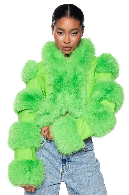 LOVERBOY FAUX FUR MOTO JACKET