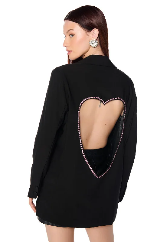 OPEN BACK HEART BLAZER